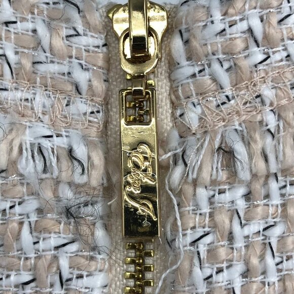 NWT Eliza J Ivory Short Sleeve Fringe Trim A-line Round Neck Tweed Dress Size 10 - Picture 15 of 16